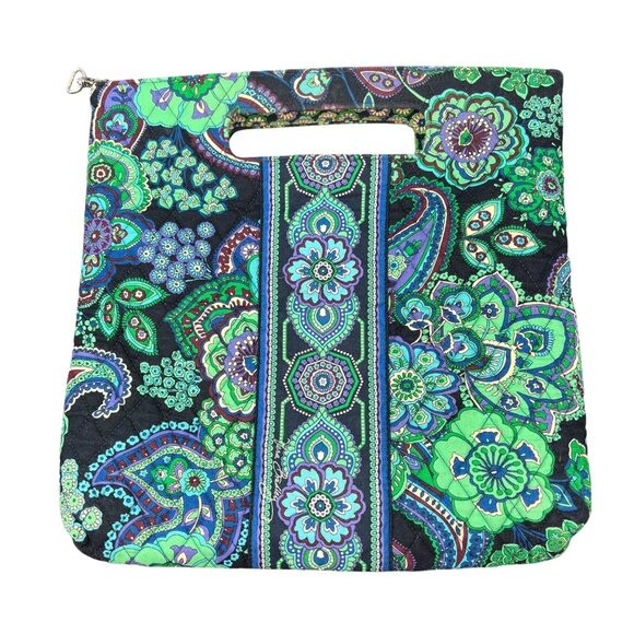 Vera Bradley Blue Rhapsody D Handle 2009 Holiday Tote Blue Green NO STRAP - Picture 1 of 12